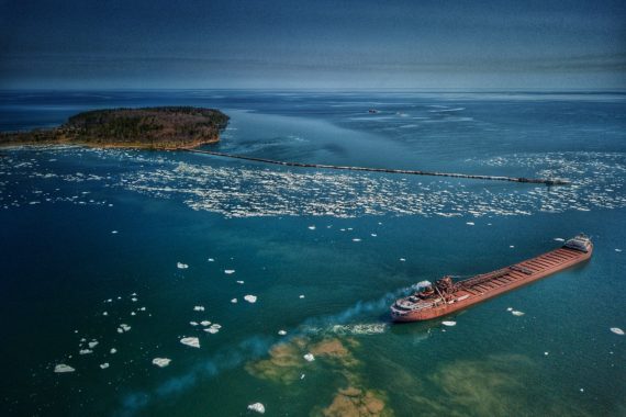 Oar Boat over Lake Superior
