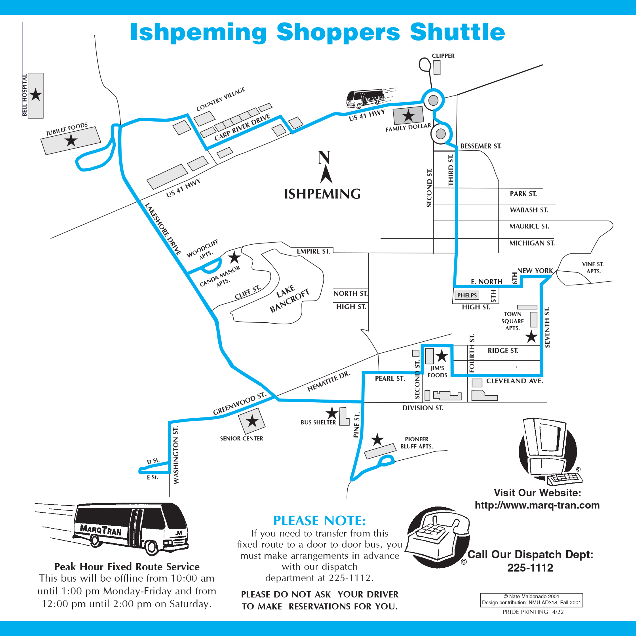 Ishpeming Shopper Marq-tran Route