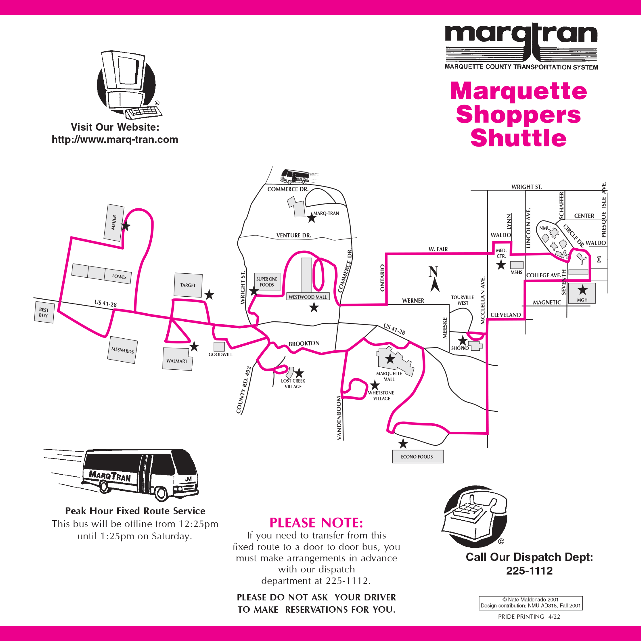 Marquette Shopper Marq-tran Route